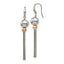 Chisel Stainless Steel Polished Rose IP-plated Shepherd Hook Dangle Earrings