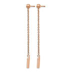 Stainless Steel Rose Gold-Tone Polished Drop Dangle Earrings for Women