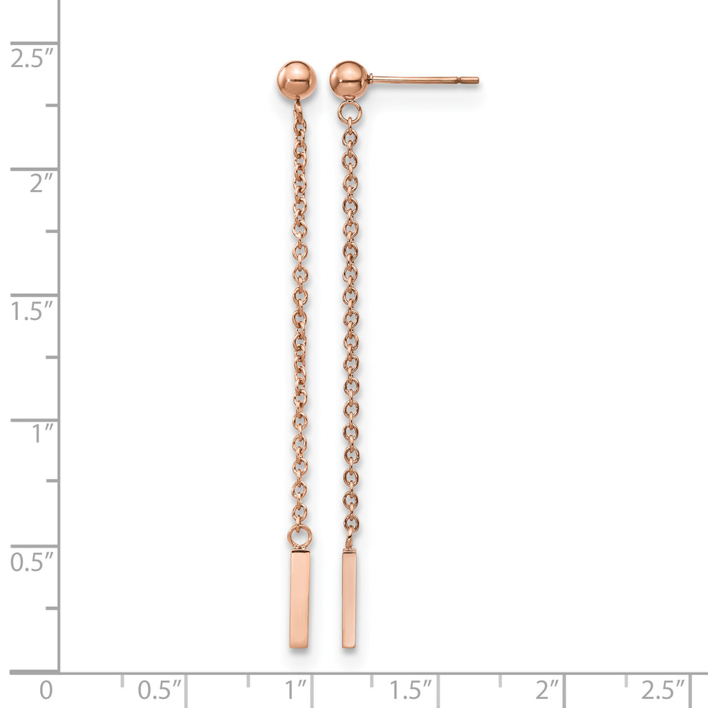 Stainless Steel Rose Gold-Tone Polished Drop Dangle Earrings for Women