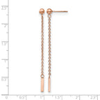 Stainless Steel Rose Gold-Tone Polished Drop Dangle Earrings for Women