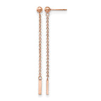 Stainless Steel Rose Gold-Tone Polished Drop Dangle Earrings for Women