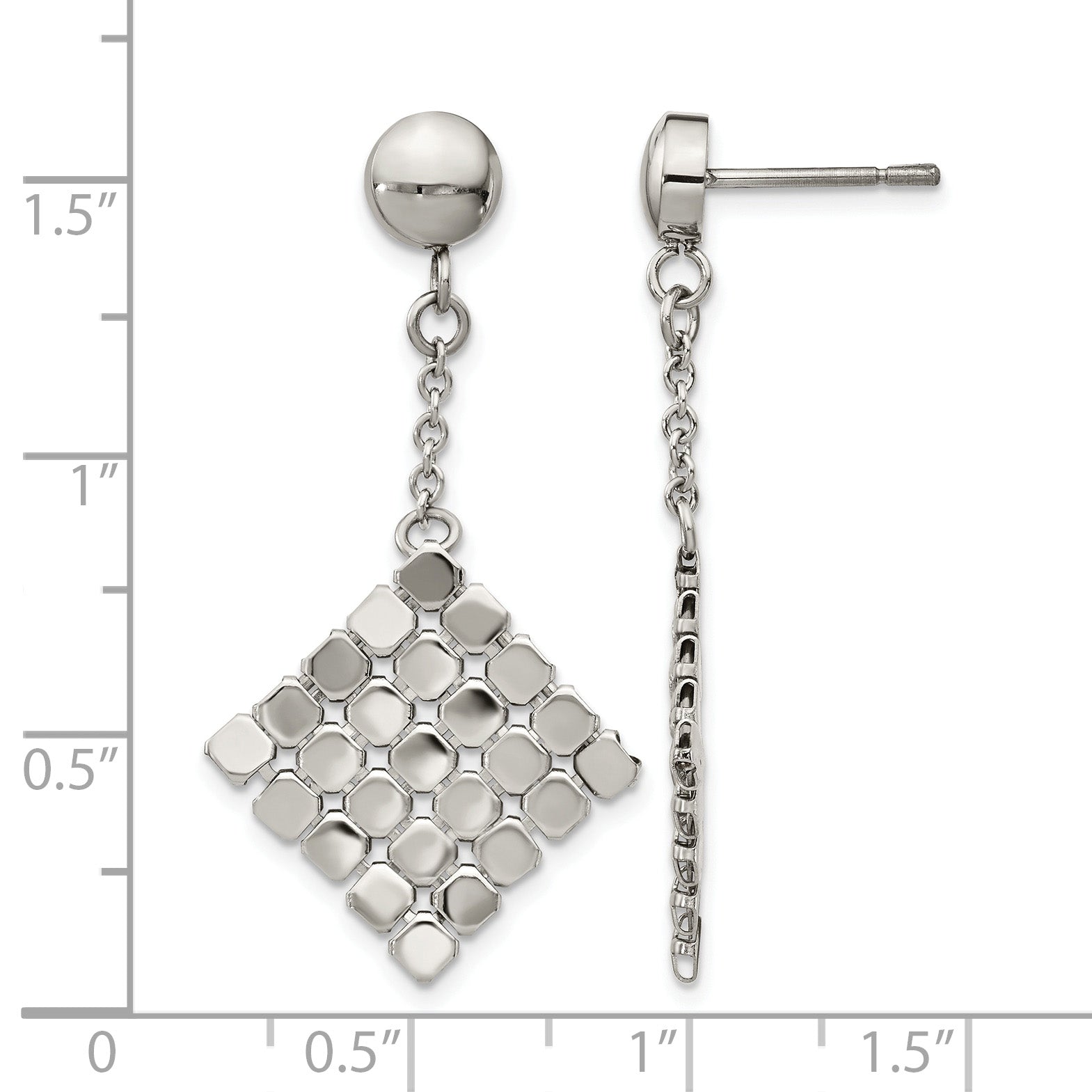 Stainless Steel Polished Drop Dangle Earrings for Women