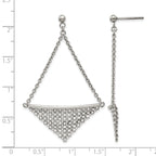 Stainless Steel Polished Crystal Drop Dangle Earrings for Women