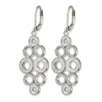 Stainless Steel Polished Crystal Drop Dangle Earrings for Women