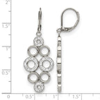 Stainless Steel Polished Crystal Drop Dangle Earrings for Women