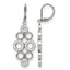 Stainless Steel Polished Crystal Drop Dangle Earrings for Women