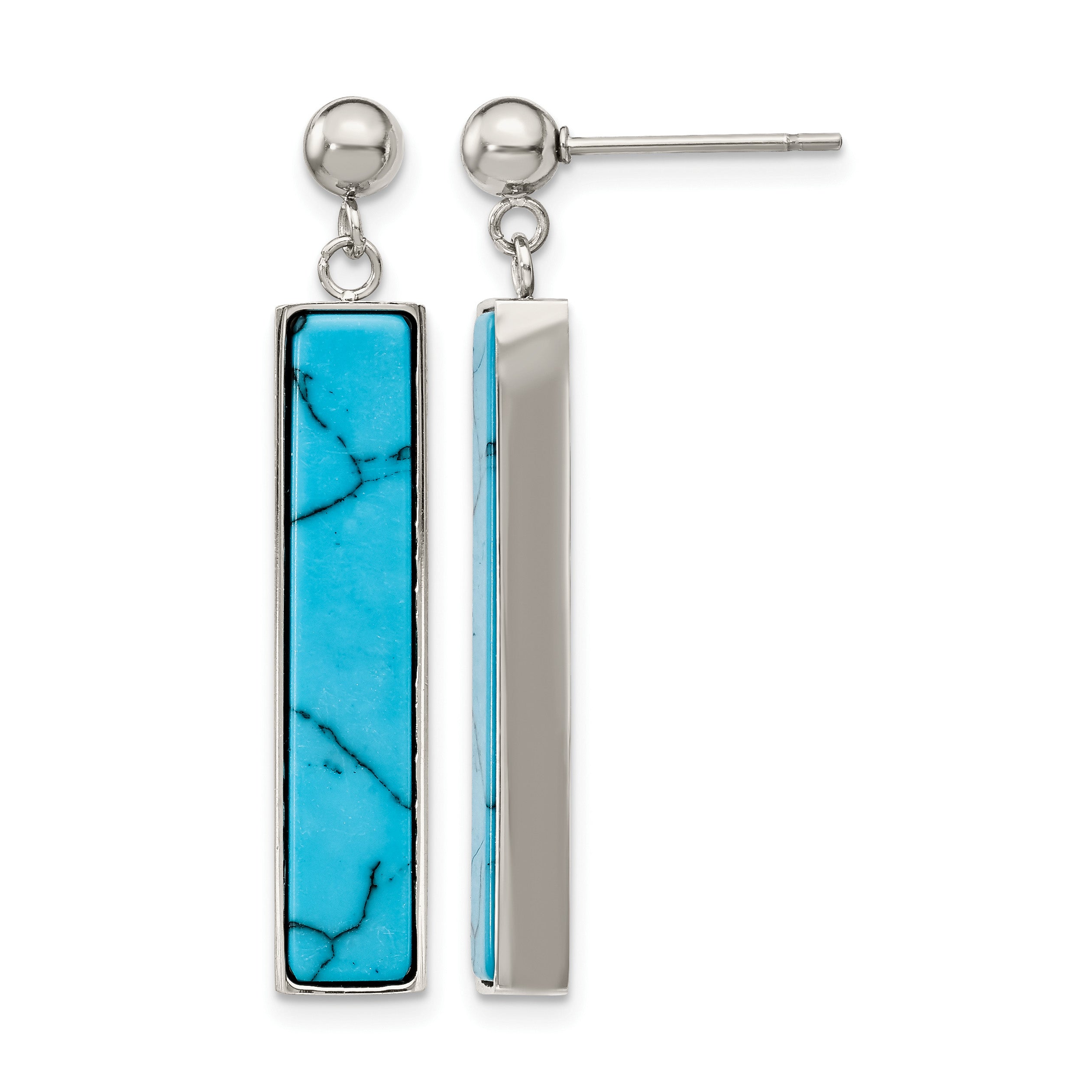 Stainless Steel Polished Drop Dangle Earrings for Women
