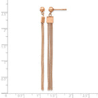 Stainless Steel Rose Gold-Tone Polished Square Drop Dangle Earrings for Women