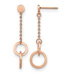 Stainless Steel Rose Gold-Tone Polished Drop Dangle Earrings for Women