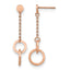 Stainless Steel Rose Gold-Tone Polished Drop Dangle Earrings for Women