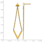 Stainless Steel Gold-Tone Polished Drop Dangle Earrings for Women