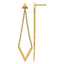 Stainless Steel Gold-Tone Polished Drop Dangle Earrings for Women
