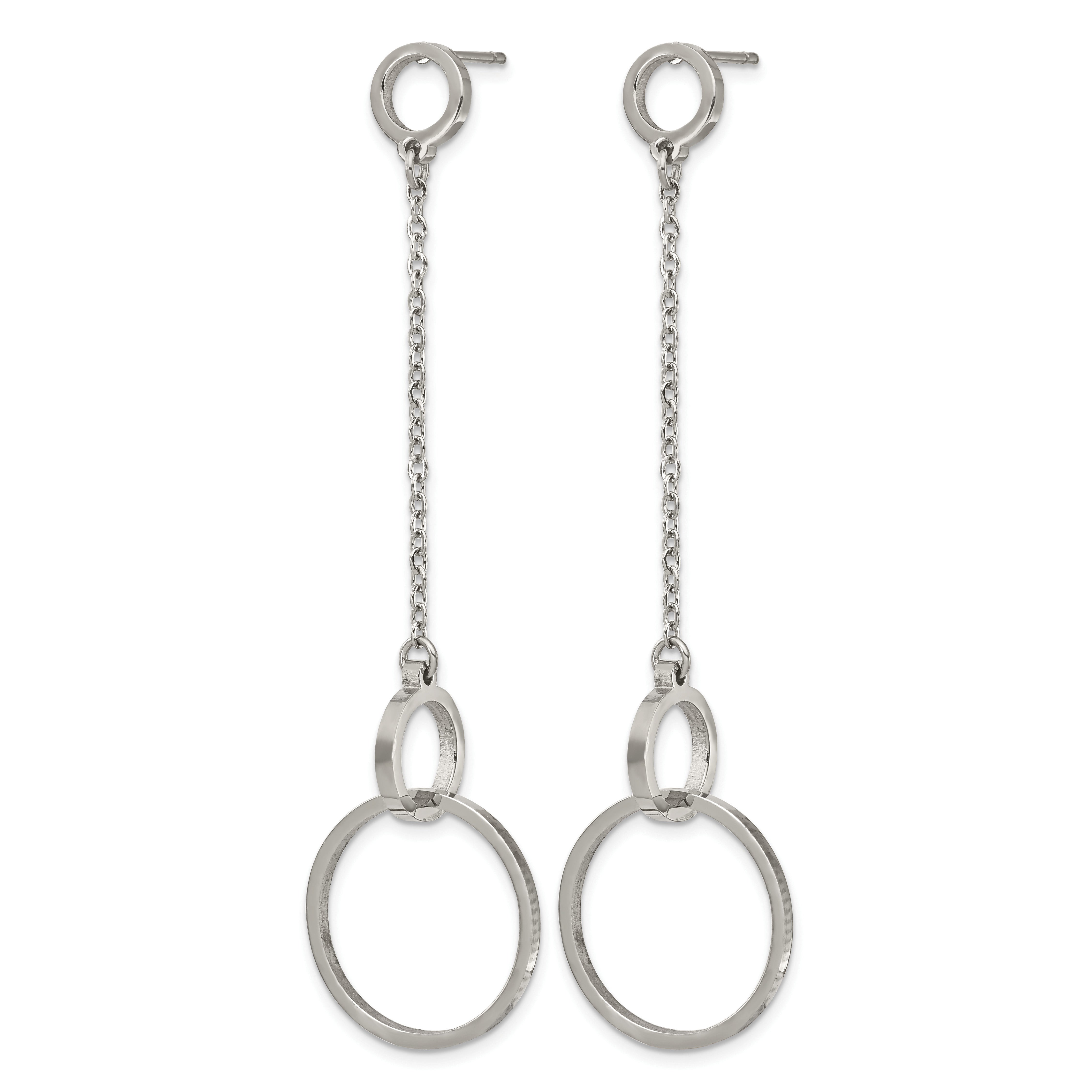 Stainless Steel Polished Drop Dangle Earrings for Women Secondary image