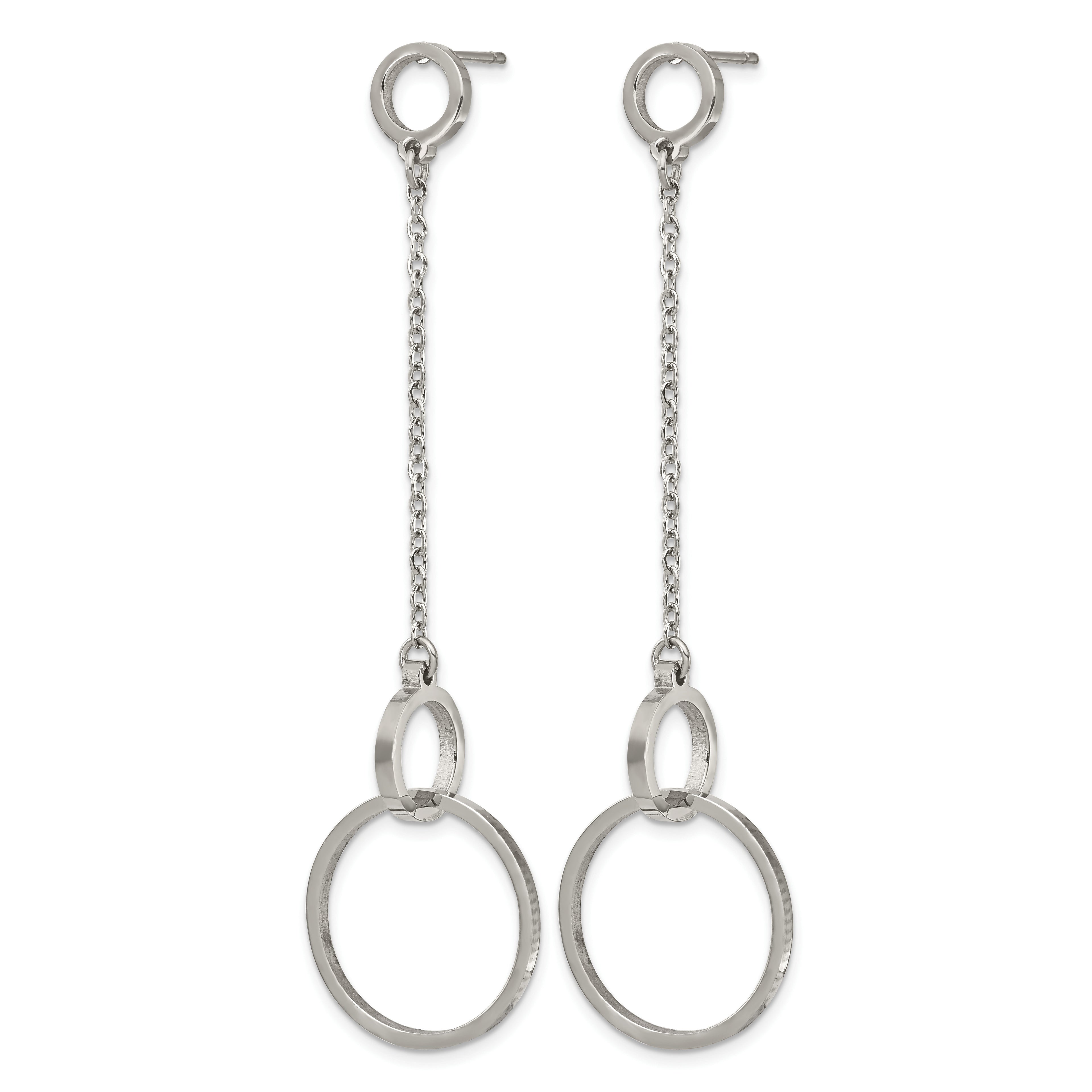 Stainless Steel Polished Drop Dangle Earrings for Women