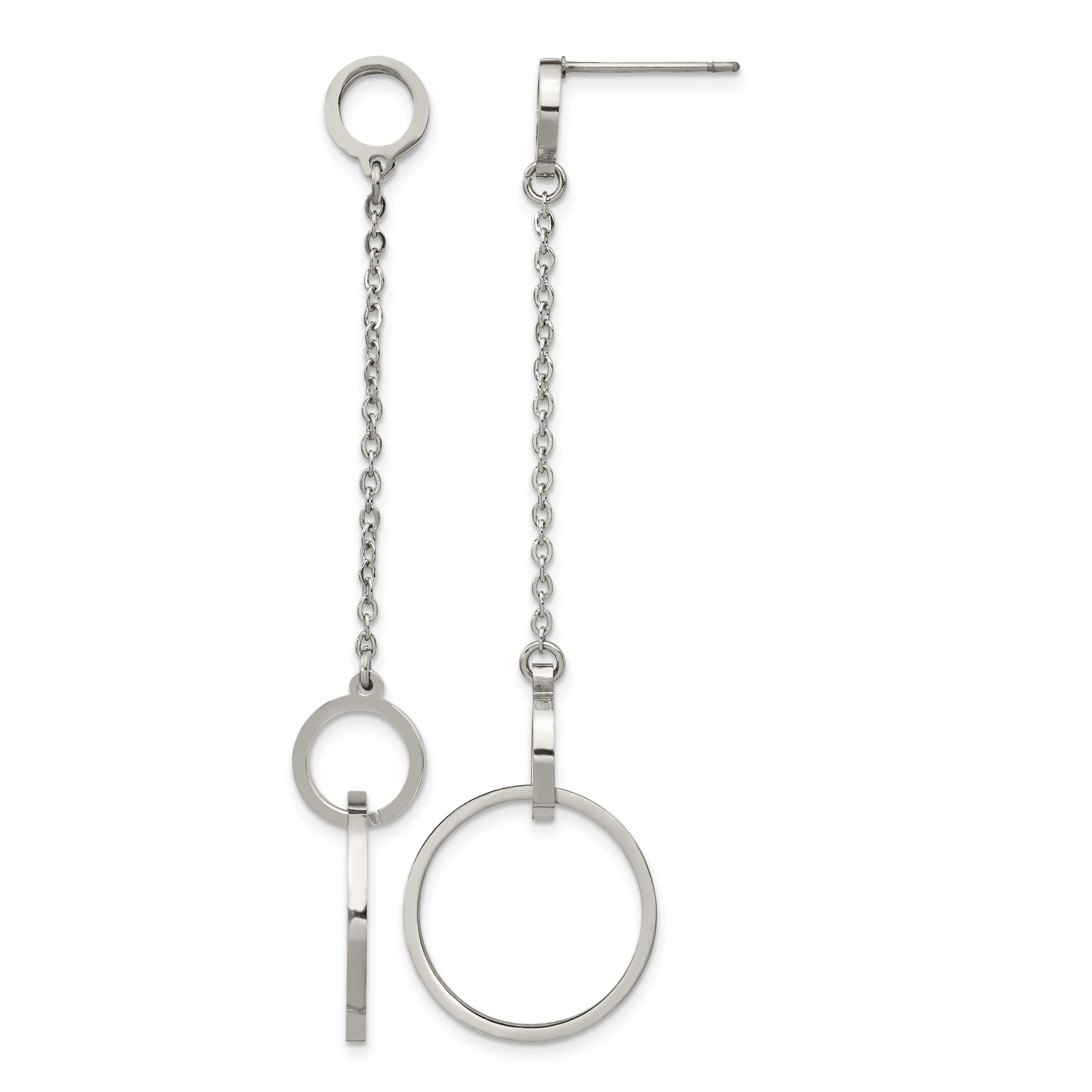 Stainless Steel Polished Drop Dangle Earrings for Women