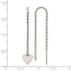 Stainless Steel Polished Heart Threader Earrings for Women
