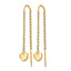 Stainless Steel Gold-Tone Polished Heart Threader Earrings for Women