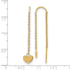 Stainless Steel Gold-Tone Polished Heart Threader Earrings for Women