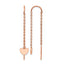 Stainless Steel Rose Gold-Tone Polished Heart Threader Earrings for Women