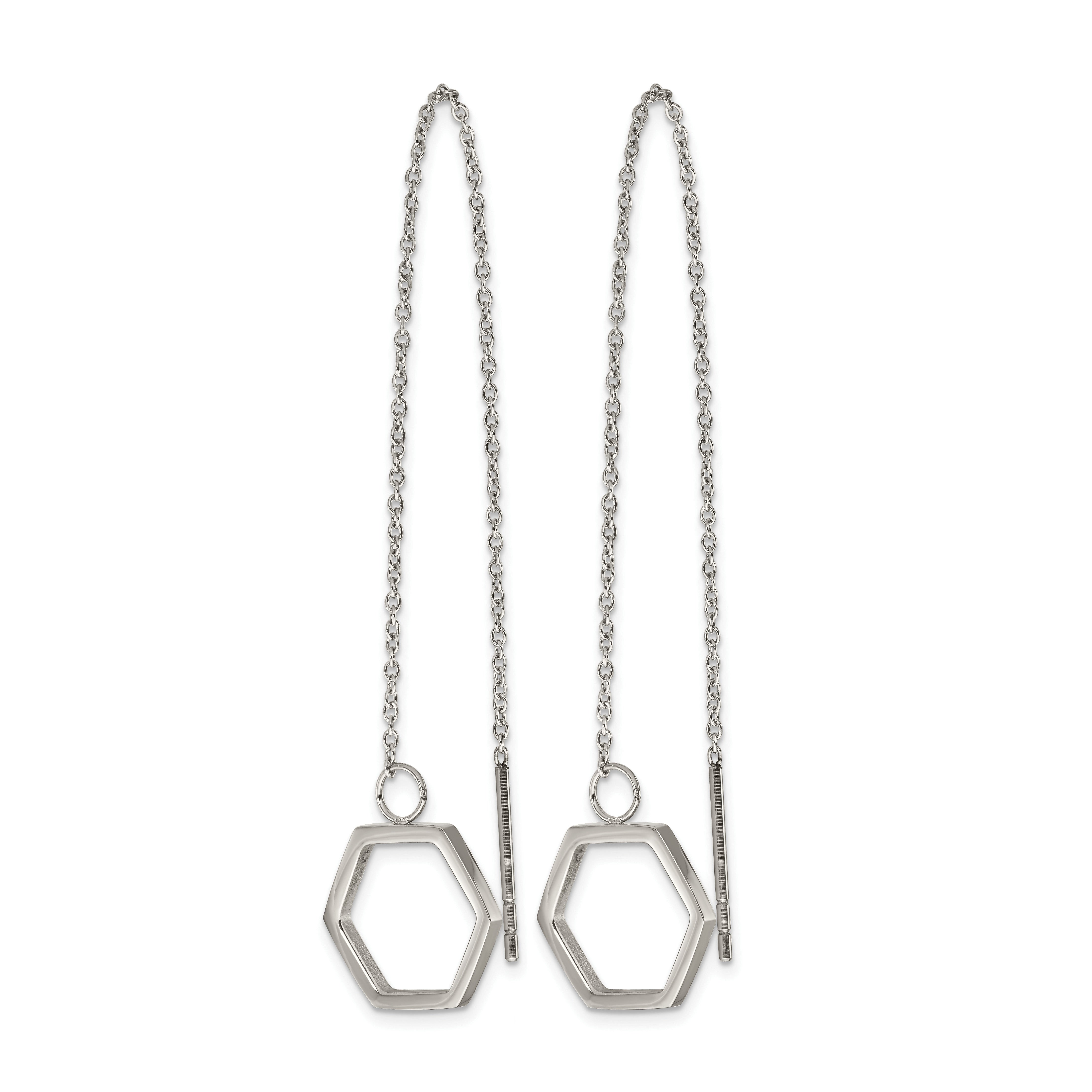 Stainless Steel Polished Threader Earrings for Women Secondary image
