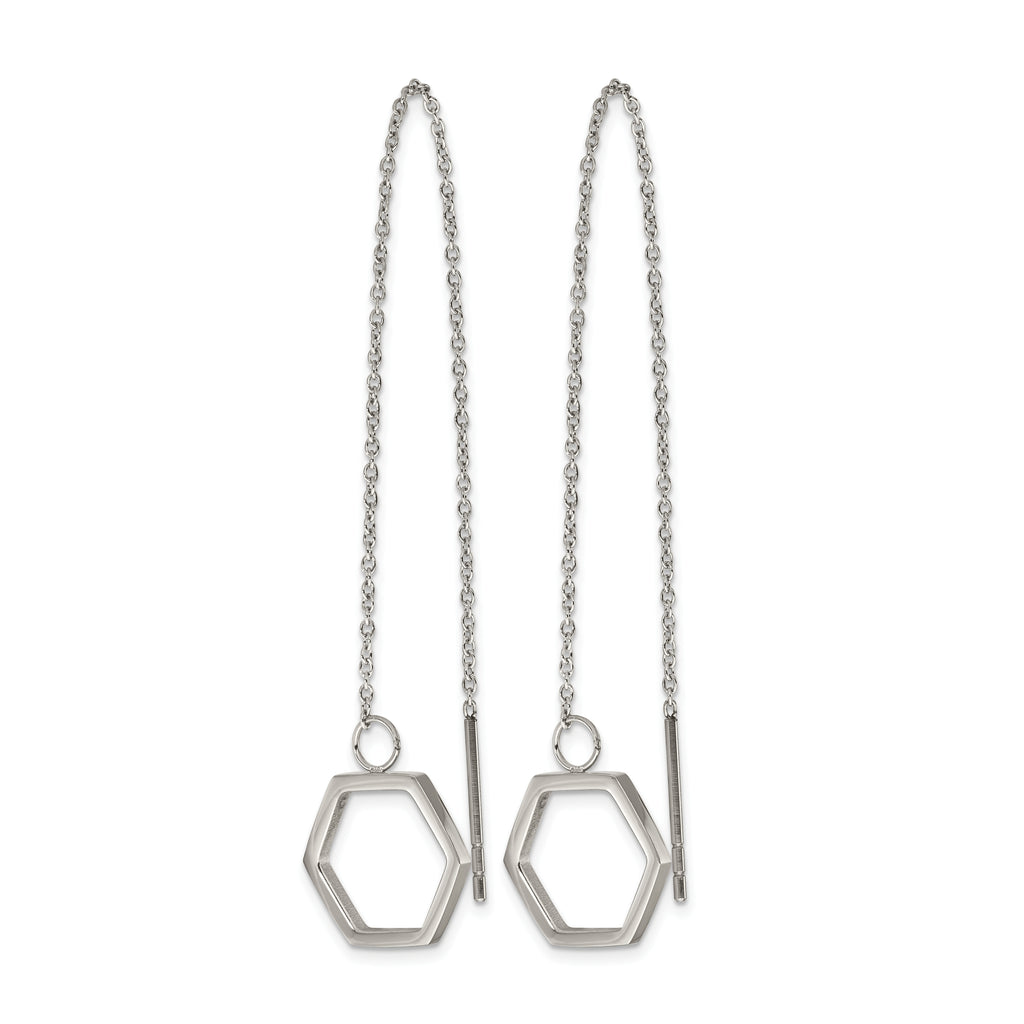 Stainless Steel Polished Threader Earrings for Women