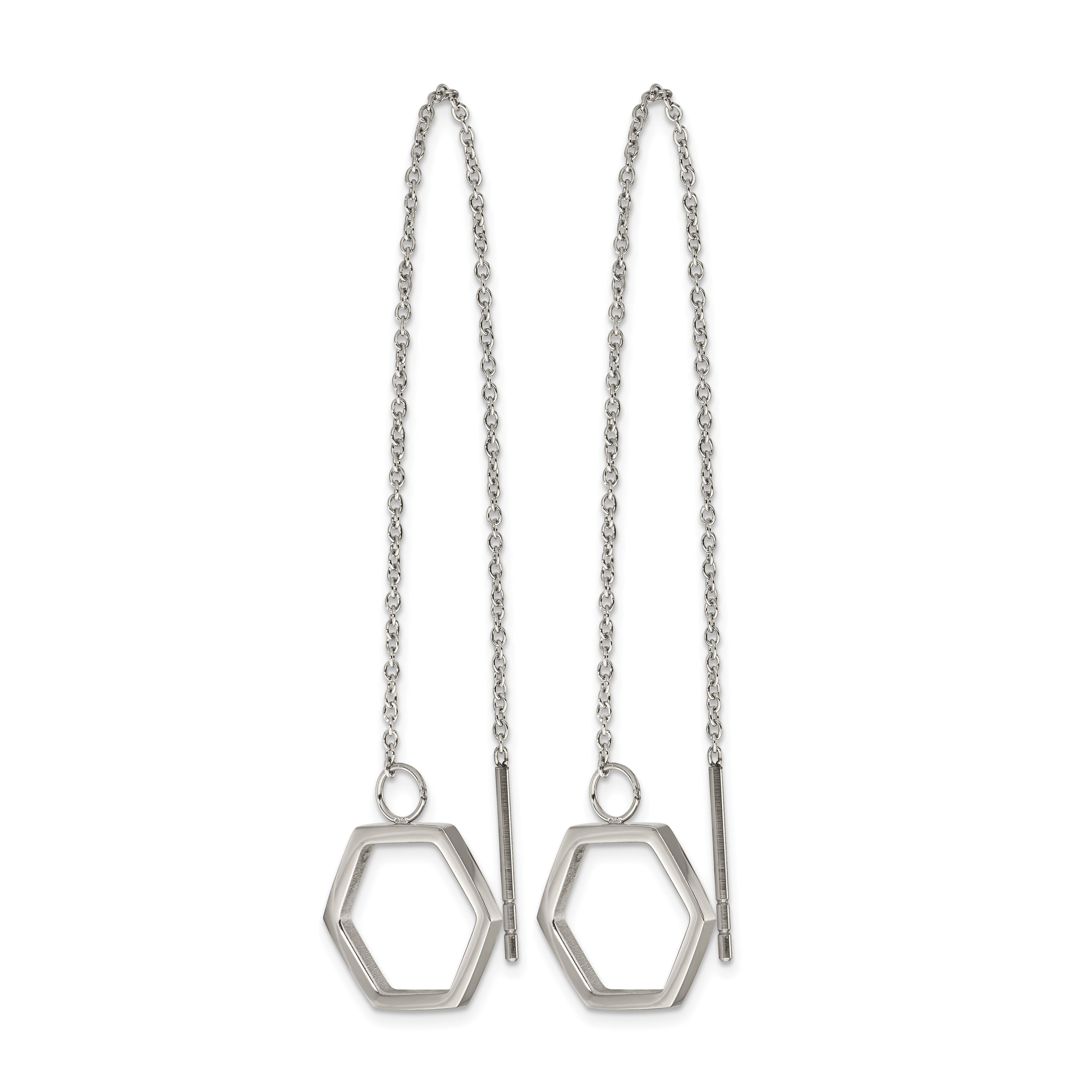 Stainless Steel Polished Threader Earrings for Women