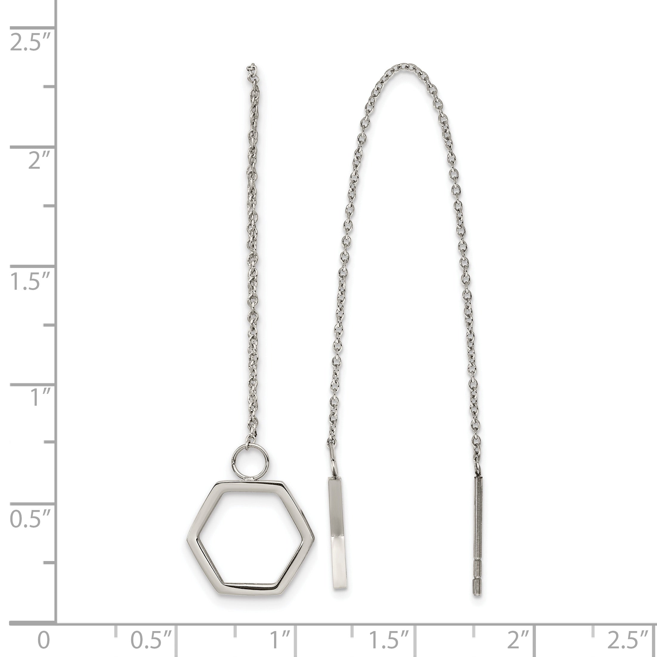 Stainless Steel Polished Threader Earrings for Women