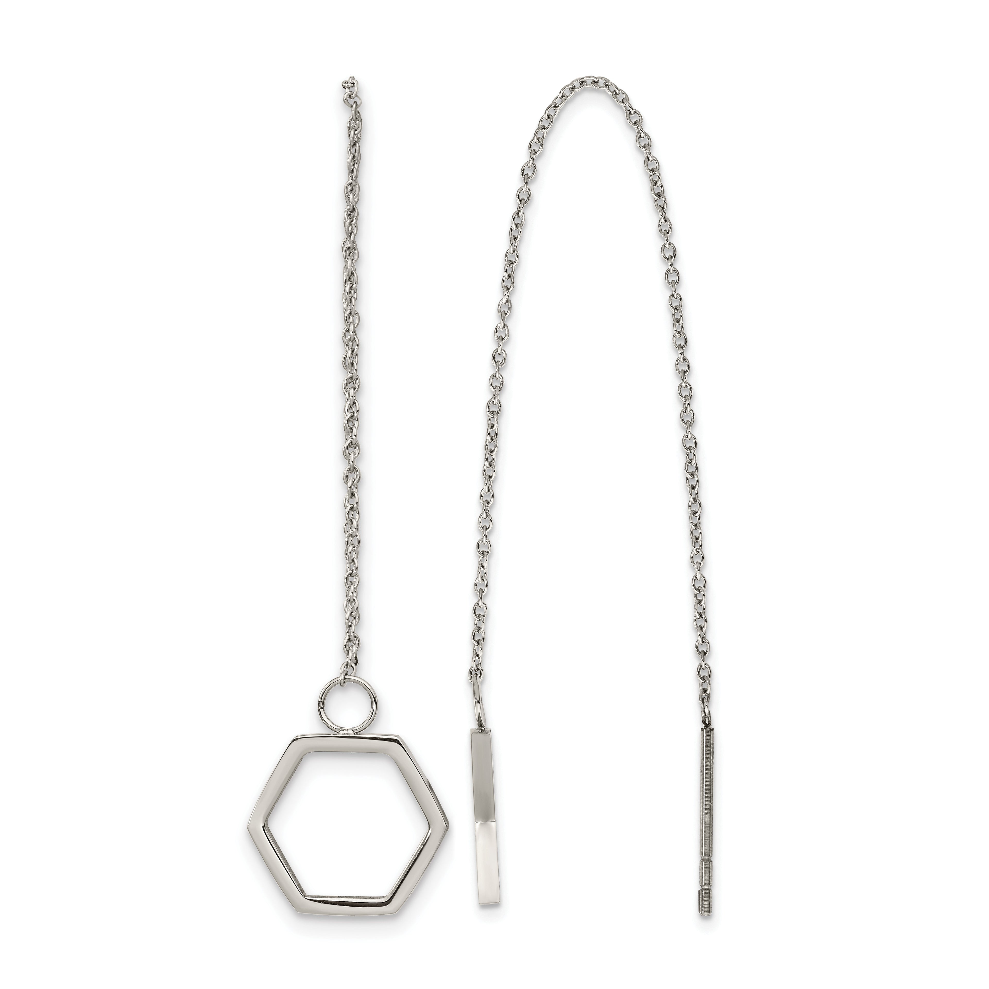 Stainless Steel Polished Threader Earrings for Women