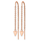 Stainless Steel Rose Gold-Tone Polished Threader Earrings for Women
