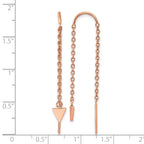 Stainless Steel Rose Gold-Tone Polished Threader Earrings for Women