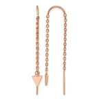 Stainless Steel Rose Gold-Tone Polished Threader Earrings for Women