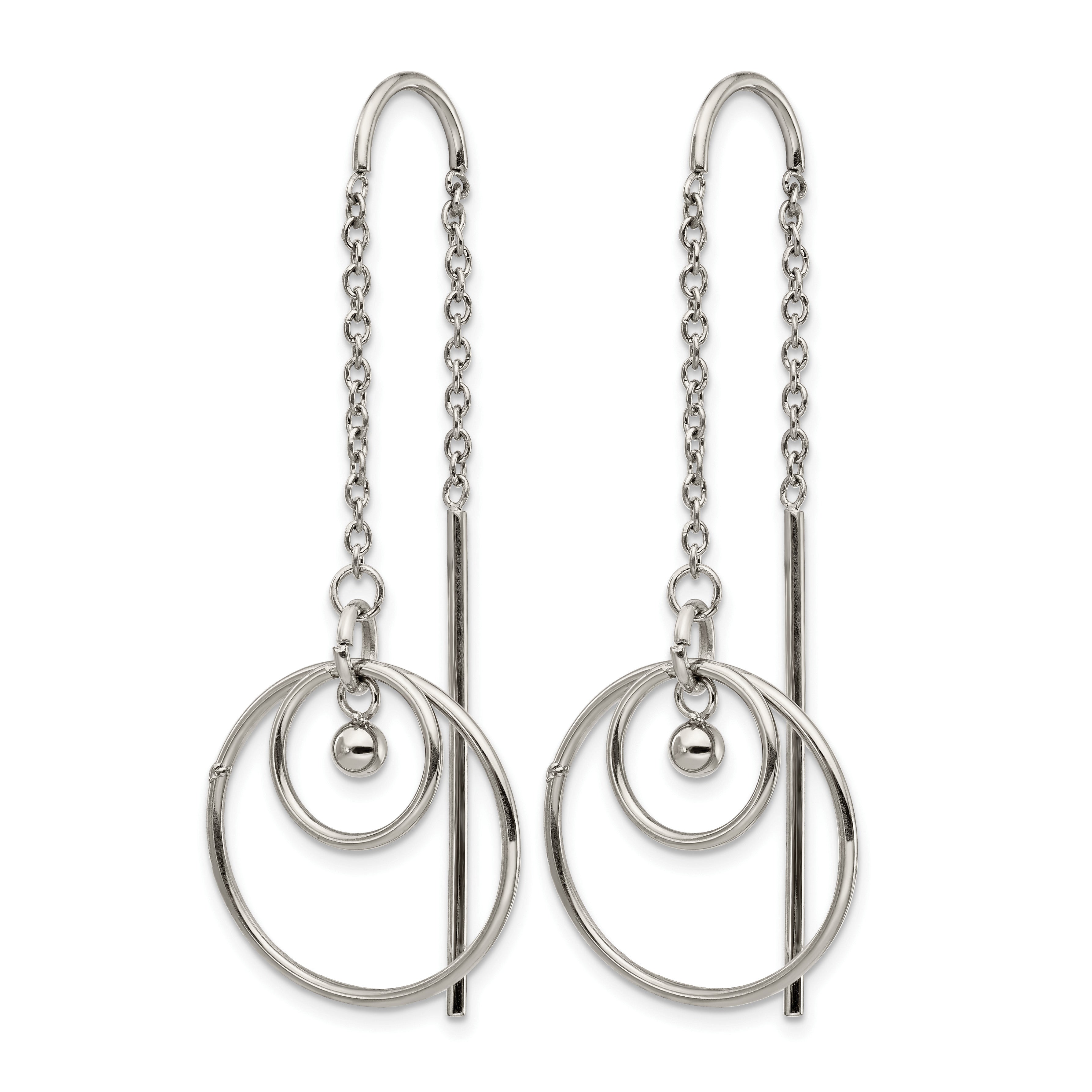 Stainless Steel Polished Threader Earrings for Women