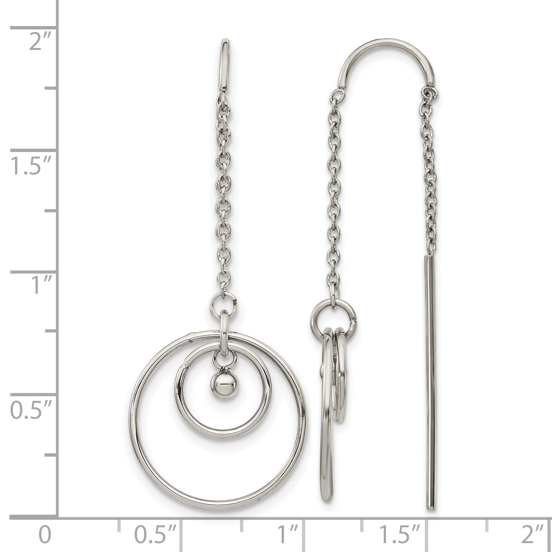 Stainless Steel Polished Threader Earrings for Women