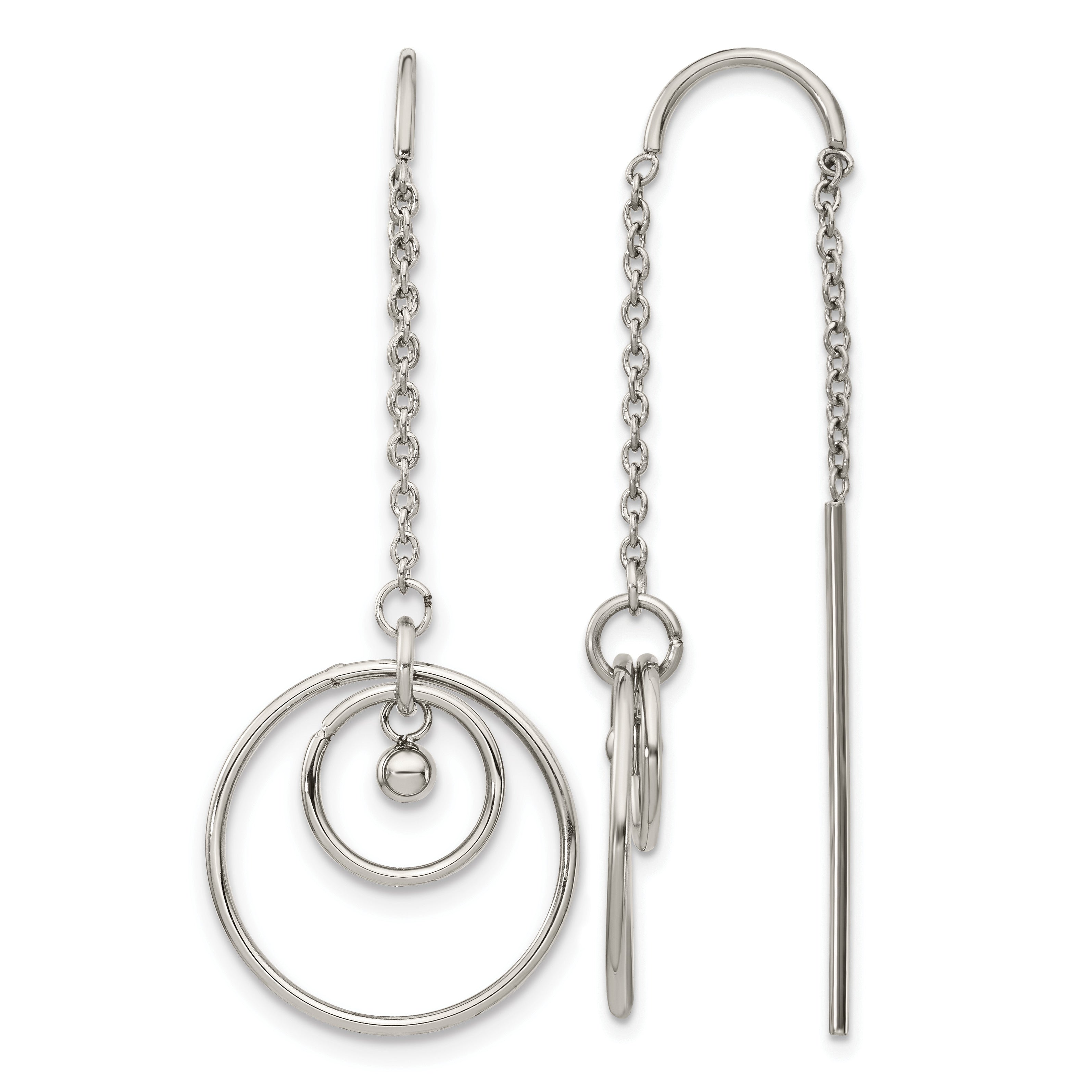 Stainless Steel Polished Threader Earrings for Women