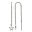 Stainless Steel Polished Star Crystal Threader Earrings for Women