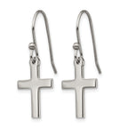 Stainless Steel Polished Cross Drop Dangle Earrings for Women