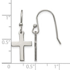 Stainless Steel Polished Cross Drop Dangle Earrings for Women