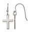 Stainless Steel Polished Cross Drop Dangle Earrings for Women