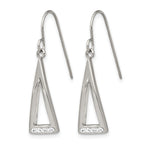 Stainless Steel Polished Crystal Drop Dangle Earrings for Women