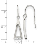 Stainless Steel Polished Crystal Drop Dangle Earrings for Women