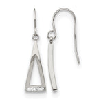 Stainless Steel Polished Crystal Drop Dangle Earrings for Women