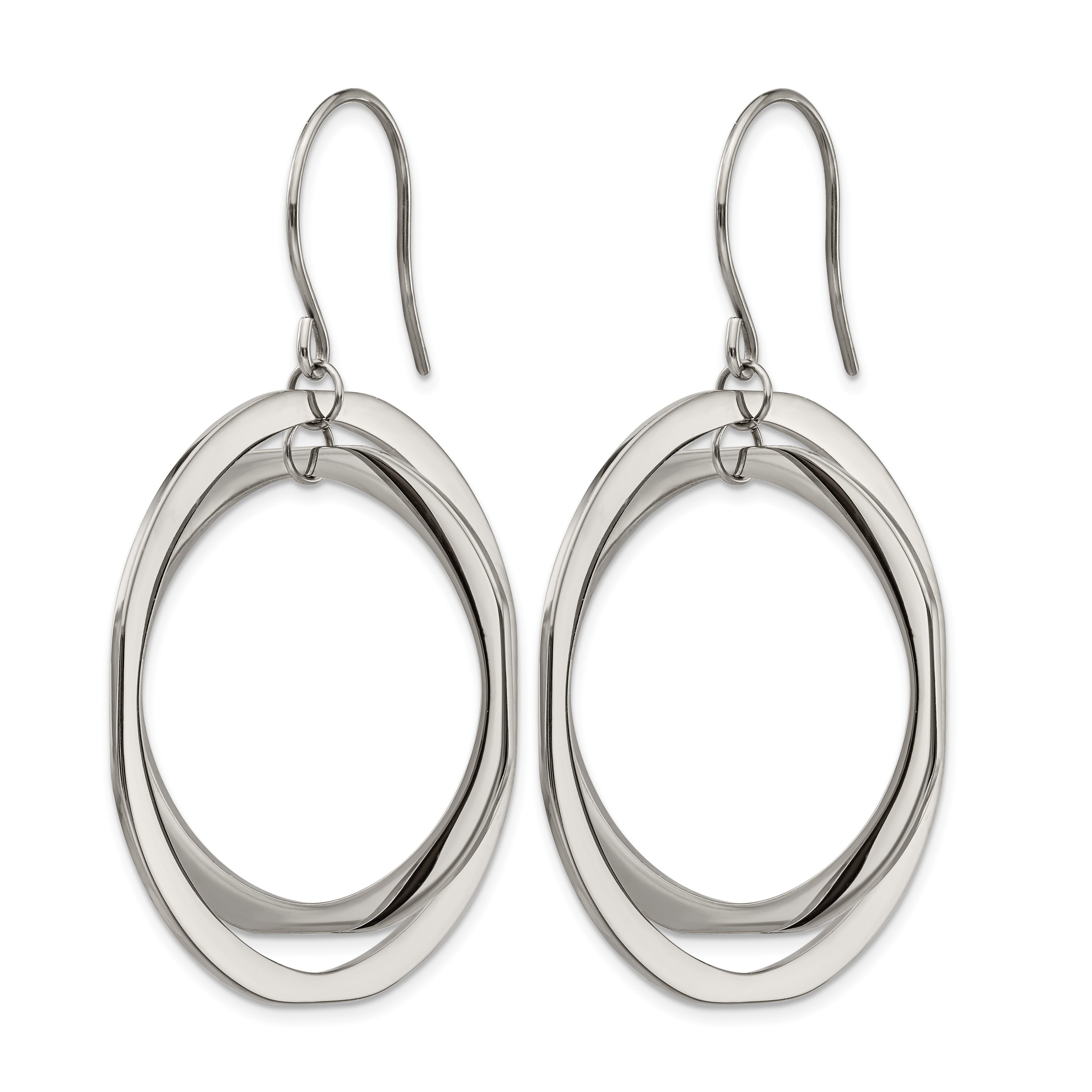 Stainless Steel Polished Drop Dangle Earrings for Women Secondary image