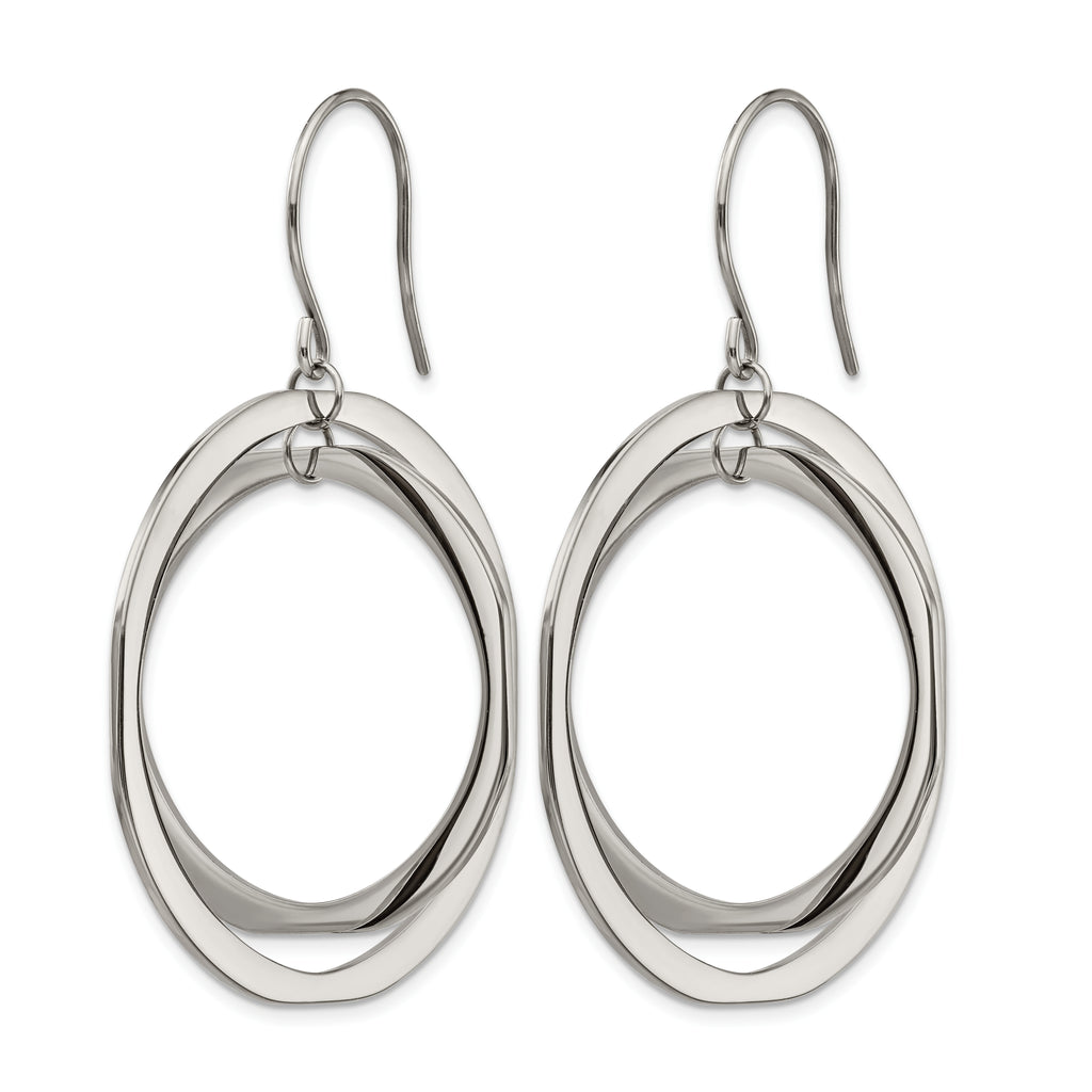 Stainless Steel Polished Drop Dangle Earrings for Women