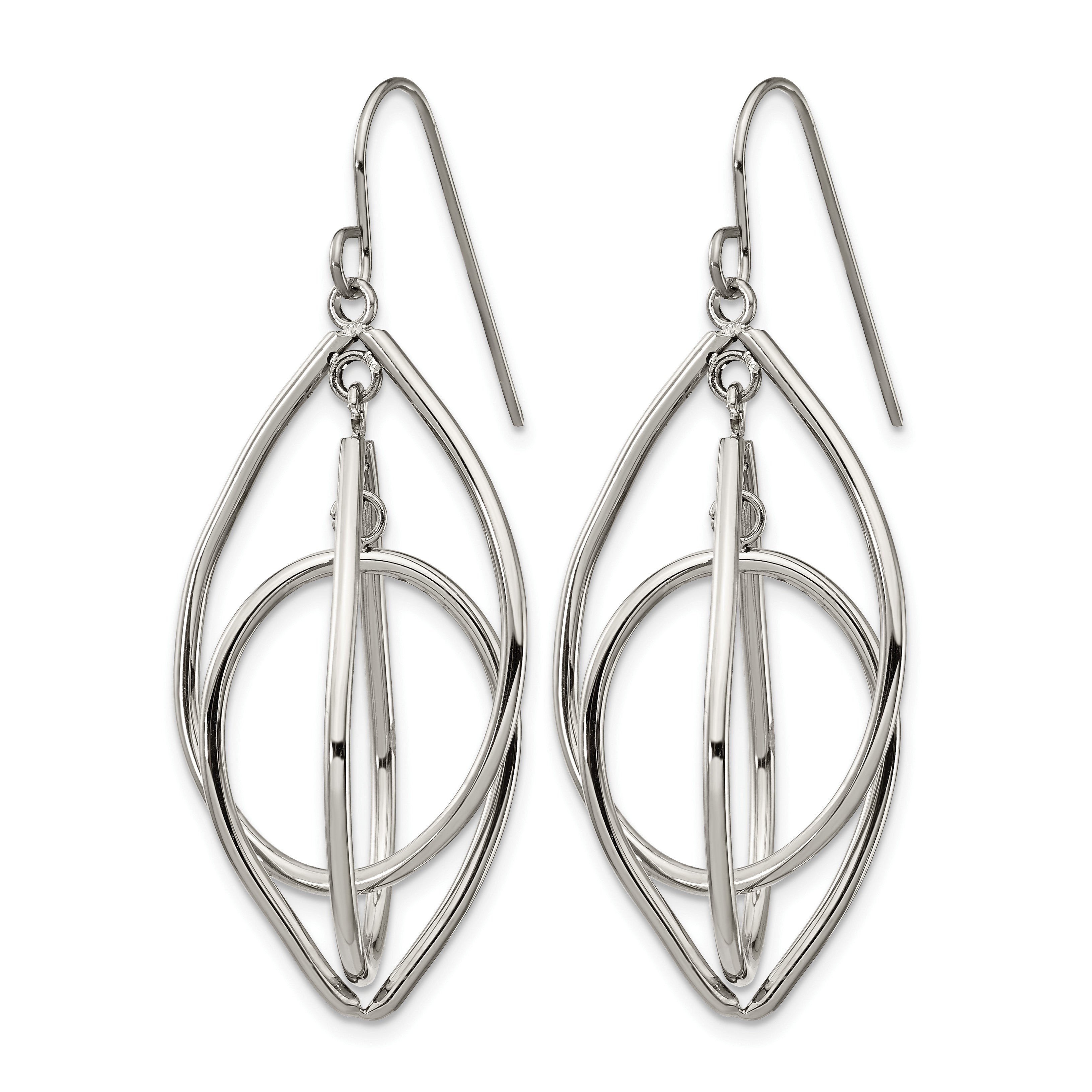 Stainless Steel Polished Drop Dangle Earrings for Women Secondary image
