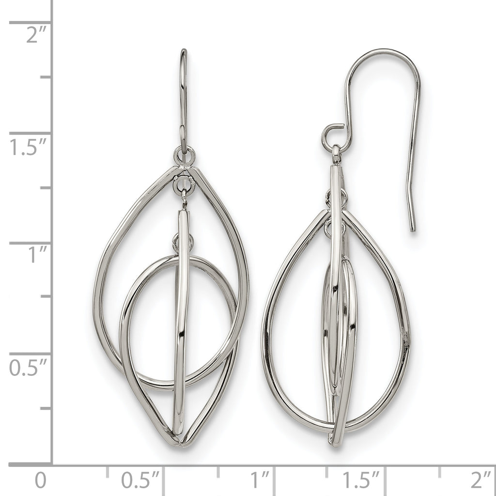 Stainless Steel Polished Drop Dangle Earrings for Women