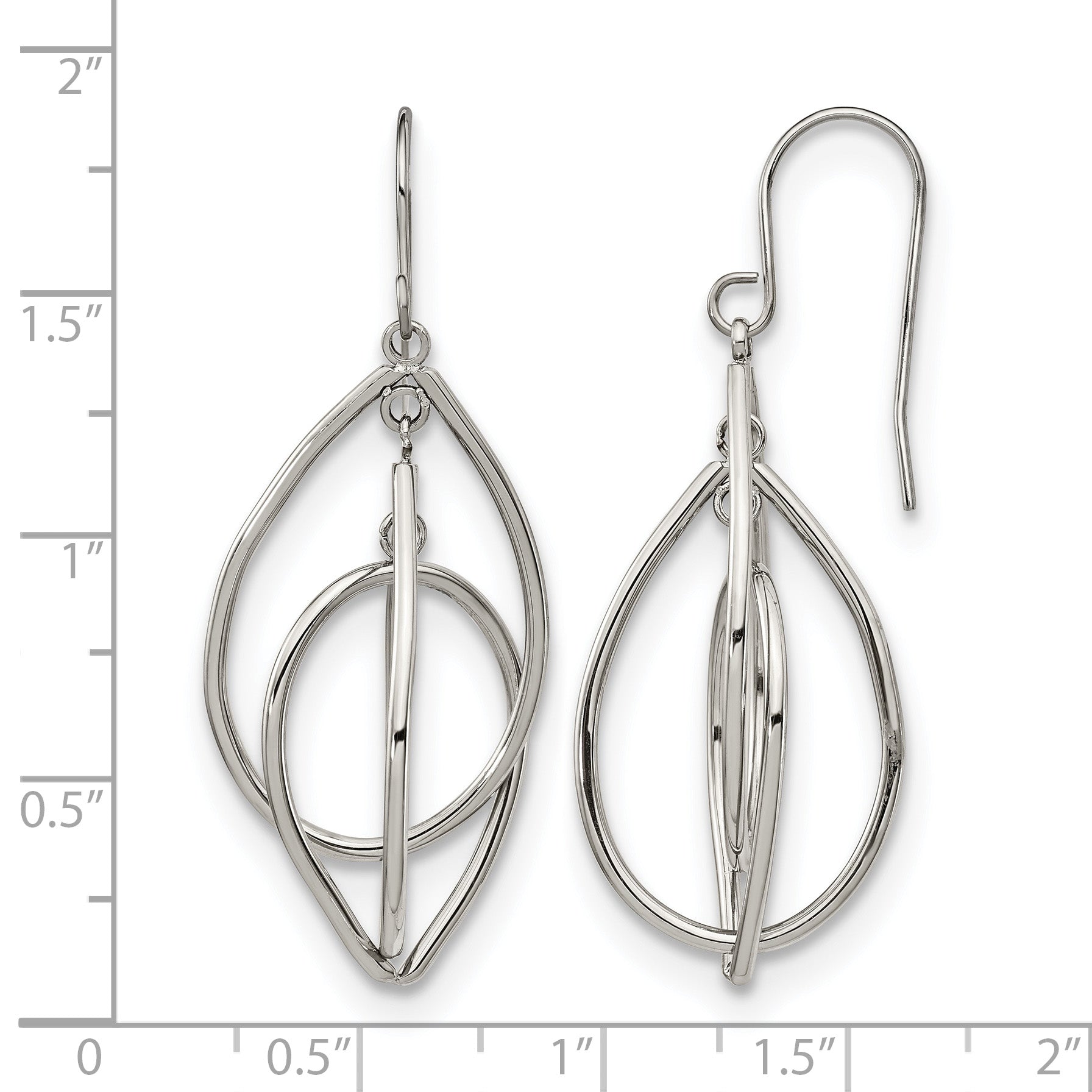 Stainless Steel Polished Drop Dangle Earrings for Women