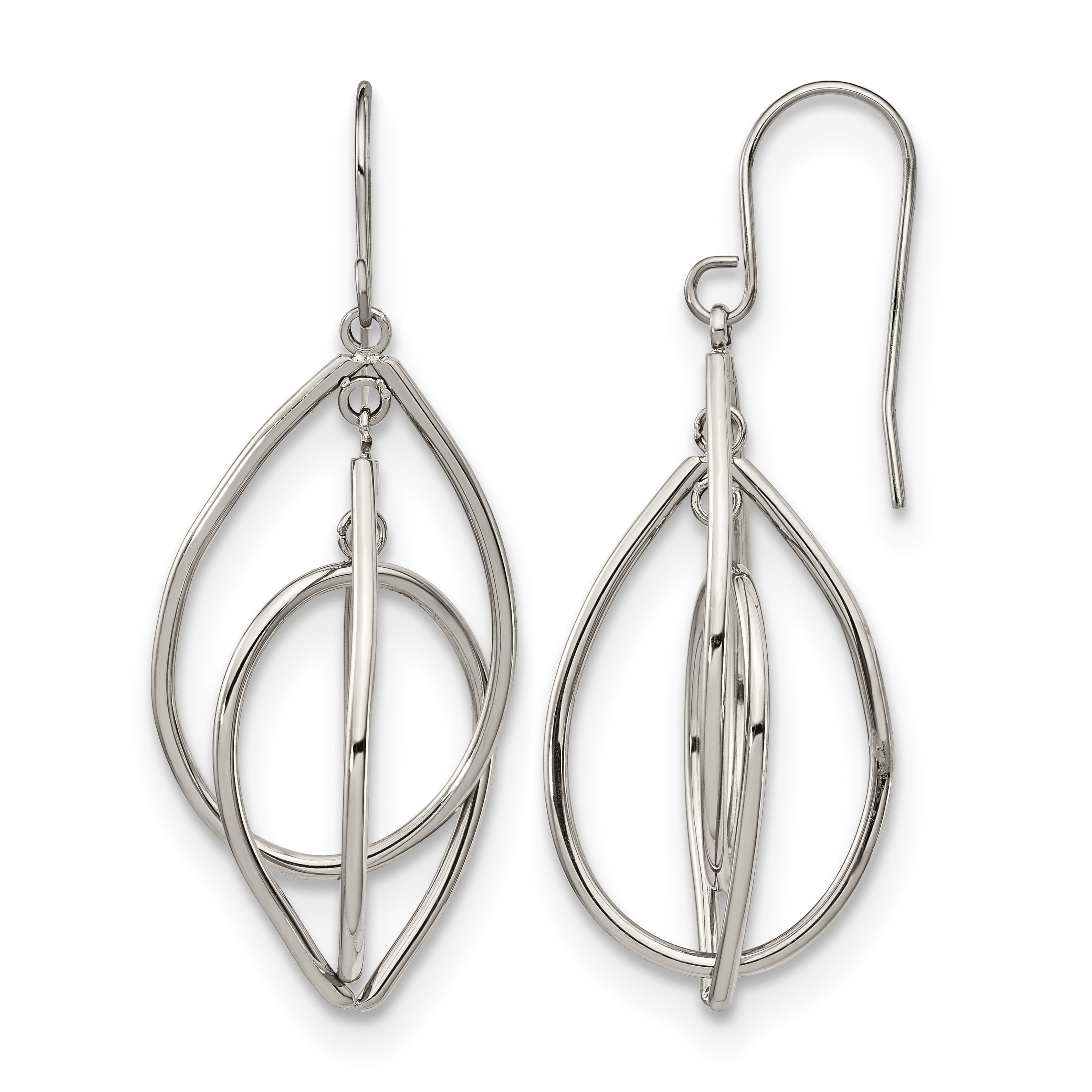 Stainless Steel Polished Drop Dangle Earrings for Women