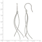 Stainless Steel Polished Textured Drop Dangle Earrings for Women