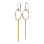 Stainless Steel Gold-Tone Polished Textured Drop Dangle Earrings for Women