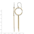 Stainless Steel Gold-Tone Polished Textured Drop Dangle Earrings for Women